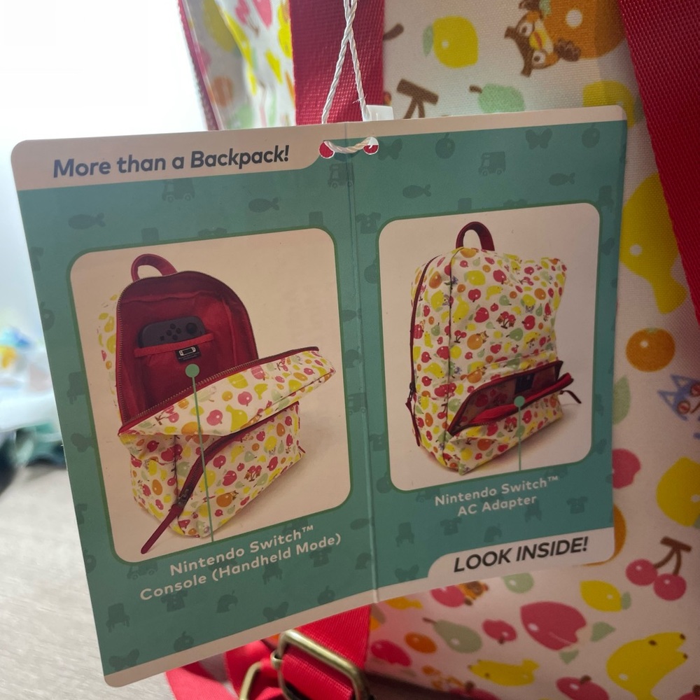 Animal Crossing Fruit Icon Mini Backpack w/ Nintendo Switch Travel Pocket - NWT - Picture 3 of 11